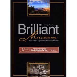 Brilliant Museum Fine Art Inkjet Papier - Satin Matte White 300grams rol 24"" (61cm x 12m)