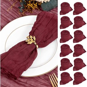 30 stuks kaasdoek servetten gaas servetten, boho rustieke vouwservetten vierkante stoffen servetten 50 cm voor bruiloft party diner evenement decoratie - bordeaux