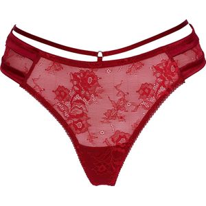 After Eden D-cup & up TENDER String fancy details Dames Onderbroek - Dark red - Maat XXL