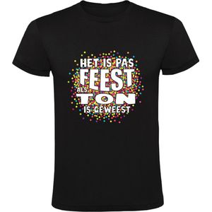 Het is pas feest als Ton is geweest Heren T-shirt | shirt | Zwart