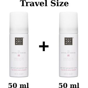 Rituals of Sakura - Travel Anti Perspirant Spray 2 x 50 ml = 100 ml Deodorant + Gift Bag