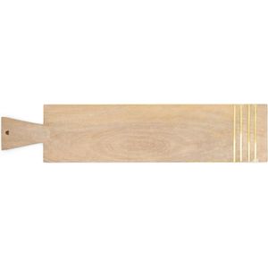 Riviera Maison Snijplank hout - Golden Stripes Chopping Board - Goud - Maat XL