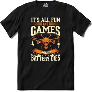 Fun and games | Drone met camera | Mini drones - T-Shirt - Unisex - Zwart - Maat XXL