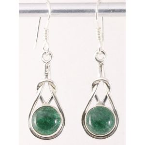 Zilveren oorbellen met jade
