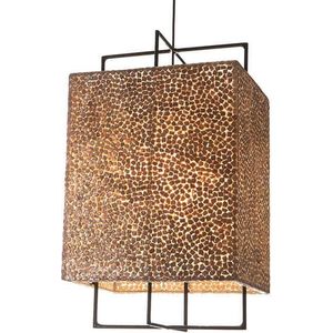 Design Hanglamp woonkamer slaapkamer rectangular gold capiz schelp 60x37 cm