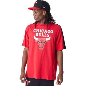 New Era Nba Colour Block Os Chicago Bulls T-shirt Met Korte Mouwen Rood L Man