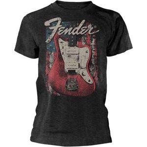 Fender Heren Tshirt -S- Distressed Guitar Jazzmaster Grijs