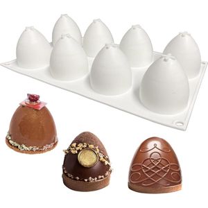Halve ballen siliconen vorm Ø 56 mm 8 holtes voor chocolade, koepelmousse cake en meer (8 verdiepingen)