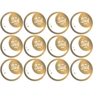 stickers Sinterklaas goud beschrijfbare naamstickers cadeaustickers cadeau inpakken 5 cm 12 stuks