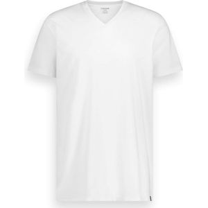 LebasQ - Davis' T-shirt voor heren - 3 pack - met V-hals - Extra lang - Geschikt als Ondershirt - Wit - XXL - Katoen