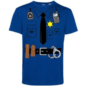 T-shirt Politie Uniform | Carnavalskleding heren | Carnaval Kostuum | Foute Party | Blauw | maat XL