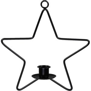 Kandelaren - Pc. 1 Metal Candle Holder/hanger Star Black 20cm
