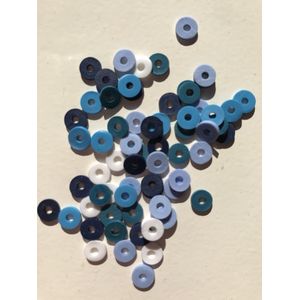 Katsuki Kralen Mix 6 mm Blauw / Wit (ongeveer 100 stuks)