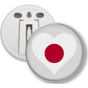 Button Met Clip - Hart Vlag Japan