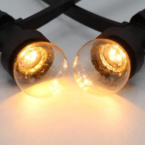 Lichtsnoer - dimbaar - 35 meter met 35 lampen - 2W LED lampen met LED in bodem - kleur van kaarslicht (2000K) - stekkerdimmer