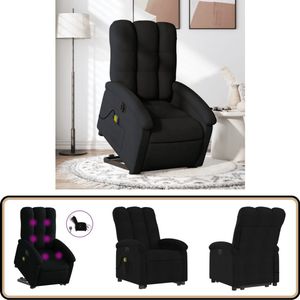 vidaXL Sta-op Massagestoel - Elektrisch Verstelbaar - Zwart Elektrische Massagerstoel - Sta Op Stoel - Massage Stoel - Relaxfauteuil - Zitzak