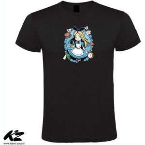 Alice in Wonderland - Unisex T-Shirt - XXL - Zwart