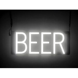 BEER - Lichtreclame Neon LED bord verlicht | SpellBrite | 40 x 16 cm | 6 Dimstanden - 8 Lichtanimaties | Reclamebord neon verlichting