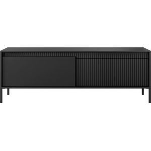 TV-meubel - TV met planken - Metalen poten - Kleur zwart - 154 cm