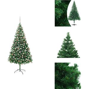 vidaXL Kerstboom Deluxe Groen - 210 cm - LED-verlichting - 910 takken - Decoratieve kerstboom