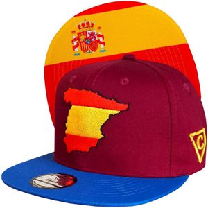 Capiche® Snapback Pet Spanje – Europees Kampioenschap Heren Voetbal – Donkerrood & Blauw – Verstelbaar met Druksluiting – Sportcap – Voetbalpet Spain – LIMITED EDITION