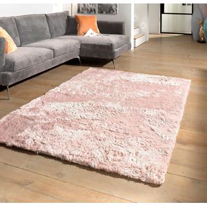 Flycarpets Curacao Shaggy Vloerkleed - 80x150cm - Roze