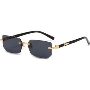 WVspecials zonnebril rechthoekig donkerblauw - Zonnebril Unisex - 2024 - Gepolariseerde glazen - Paars met Zwart - Sunglasses