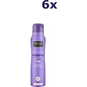 6x Vogue Reve Exotique Parfum Deodorant 150 ml