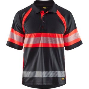 Blaklader UV-Poloshirt High Vis Klasse 1 3338-1051 - Zwart/High Vis Rood - XL