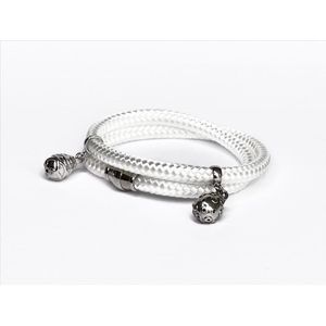 NIEUW - Jolla - dames wikkelarmband - zilver - touw - bedels -  Charm Rope - Wit