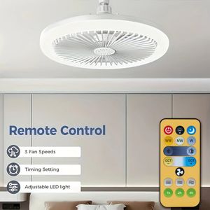 Nivard Plafondventilator - Met Verlichting - Plafond Ventilator - Met Lamp - Plafonniere Met Ventilator - Met Licht - 25cm