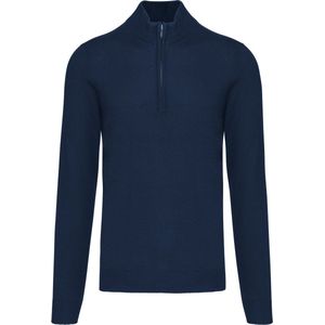 Pullover/Cardigan Heren XL Kariban Rolkraag Lange mouw Navy 50% Katoen, 50% Acryl