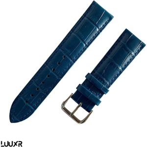 Luuxr strap dark blue 24mm aligator look lualblu240001