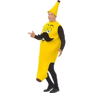Widmann - Natuur Groente & Fruit Kostuum - Lekker Geel Hapje Mister Banana Kostuum - Geel - One Size - Carnavalskleding - Verkleedkleding