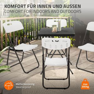 Set van 4 balkonstoelen opvouwbaar rotan look wit bistrostoel tuinstoel