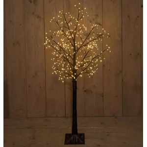 Verlicht boompje 120cm - Eikenboompje met LED verlichting - Zwart - 360 lampjes - classic wit