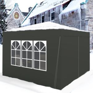 Lavinsa - Opvouwbare luifel 3x3 m – Tuintent camping paviljoen tuinhuisje – Waterdichte UV-zonbescherming met draagtas – Zonnescherm onderdak - antraciet