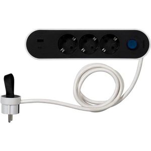 Meervoudige Stekkerdoos 3 Stopcontacten + 2 USB Oplaadpoorten