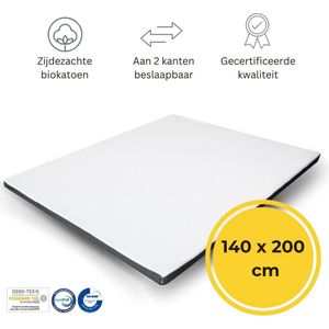 Felman® Premium Hybrid Topdekmatras - Ergonomisch - Organische Biokatoen - 7 cm - 140x200 cm