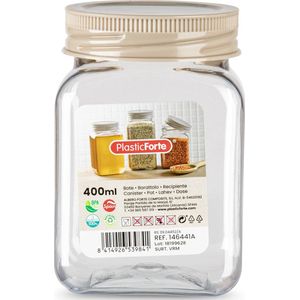 Forte Plastics Voorraadpot/bewaarpot - 400 ml - kunststof - beige - B7 x H11 cm