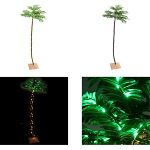 vidaXL Palmboom LED 192 LED's warmwit 300 cm - LED-boom - LED-bomen - Palmboom - Kunstplant