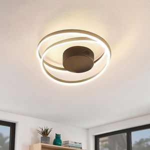 Lindby - LED plafondlamp- met dimmer - ijzer, aluminium, kunststof - H: 12 cm - messing,