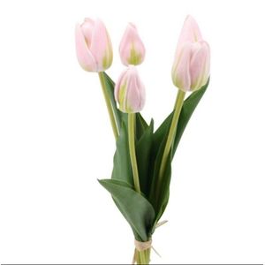 Kunst Tulpen Licht Roze - Kunstbloemen - Kunst Boeket - Tulips - Tulp - 40 CM - Zijden Bloemen - Latex Bloem - Bruiloft - Voorjaar - Lente
