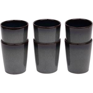 Koffiekopjes set van 6 - 250 ml - 6 persoons - Porto - Blauw met groen - Portugees stoneware