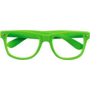 Boland - Partybril neon groen Neon,Groen - Volwassenen - Geen verkleedthema -