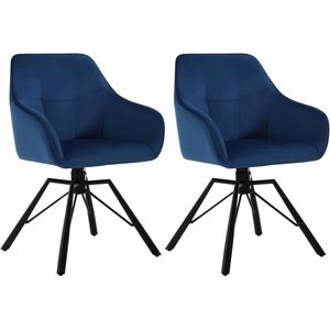 Rootz draaibare eetkamerstoel - draaistoel - fluwelen bureaustoel - ergonomisch ontwerp - comfortabele zit - duurzaam frame - 58,5 cm x 82,5 cm x 54,5 cm