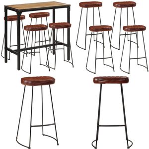vidaXL 5-delige Barset massief ruw mangohout en metaal - Barset - Barsets - Bar Set - Bistroset
