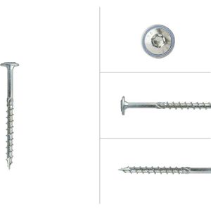 Wovar Tellerkopschroeven Verzinkt 6.0 x 80 mm Torx 30 | Doos 100 Stuks