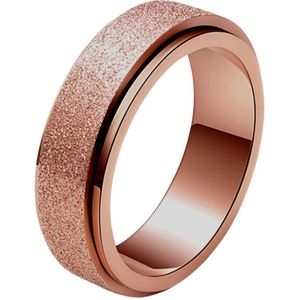 Despora - Anxiety Ring - (Glitter) - Stress Ring - Fidget Ring - Draaibare Ring - Spinning Ring - Spinner Ring - Rose Goud - (21.25 mm / maat 67)