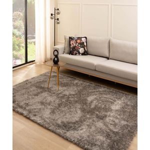 Hoogpolig vloerkleed velvet - Posh grijs 160x230 cm